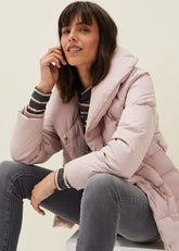 Kyra Short Wrap Puffer Coat - Pale Pink
