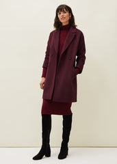 Emery Colourblock Wool Coat - Port