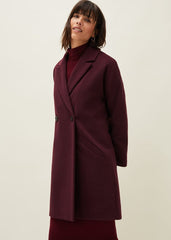 Emery Colourblock Wool Coat - Port