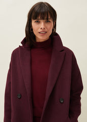 Emery Colourblock Wool Coat - Port