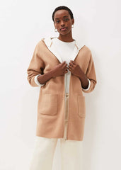 Jane Double Face Knit Coat - Camel/Ivory
