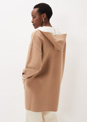 Jane Double Face Knit Coat - Camel/Ivory