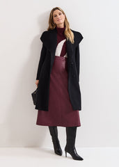 Nicci Wool Belted Coat - Black