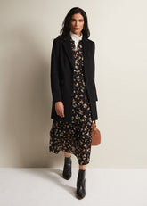 Lydia Blue Wool Smart Coat - Black