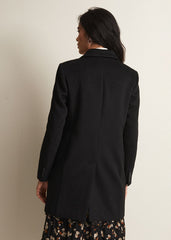 Lydia Blue Wool Smart Coat - Black
