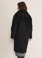 Liz Fringe Coat - Black