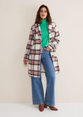 Catriona Checked Coat - Multi/Pink