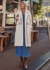 Libbie Longline Teddy Coat - Ivory