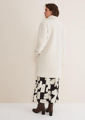 Libbie Longline Teddy Coat - Ivory