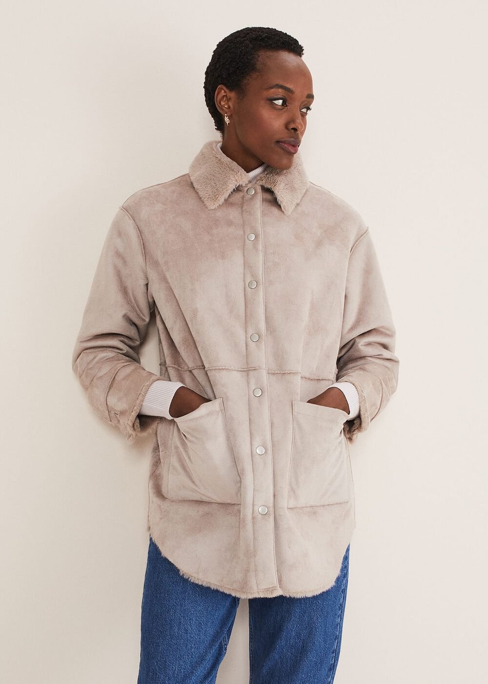 Heidi Reversible Shacket - Mink