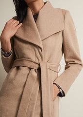 Nicci Wool Belted Coat - Camel