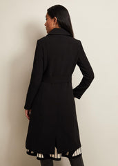 Petite Layana Black Smart Trench Coat - Black