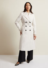 Eleanor Pleat Back Trench Coat - Ivory