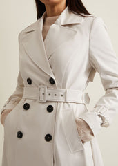 Eleanor Pleat Back Trench Coat - Ivory