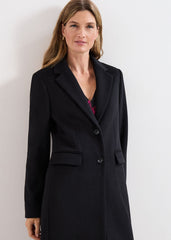 Lydia Long Wool Coat - Black