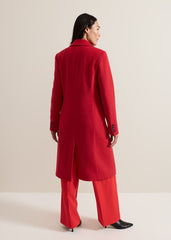 Skye Double Breasted Midaxi Wool Coat - Red
