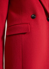 Skye Double Breasted Midaxi Wool Coat - Red