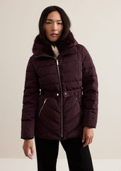 Bobbie Puffer Short Coat - Dark Red