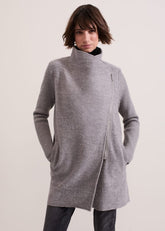Byanca Zip Knit Coat - Grey Marl