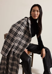 Cassie Check Wool Coat - Black/Ivory