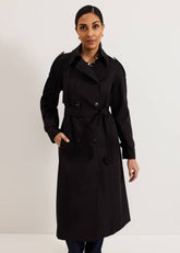 Avalie Petite Neutral Trench Coat - Black