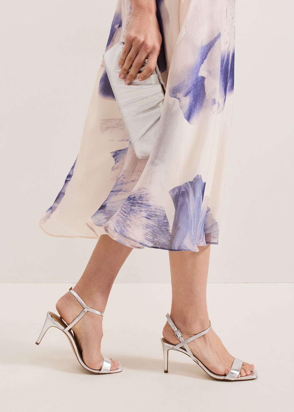 Silver Metallic Heel - Silver