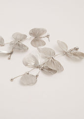 Petal Drop Earrings - Silver