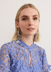 Petal Drop Earrings - Silver