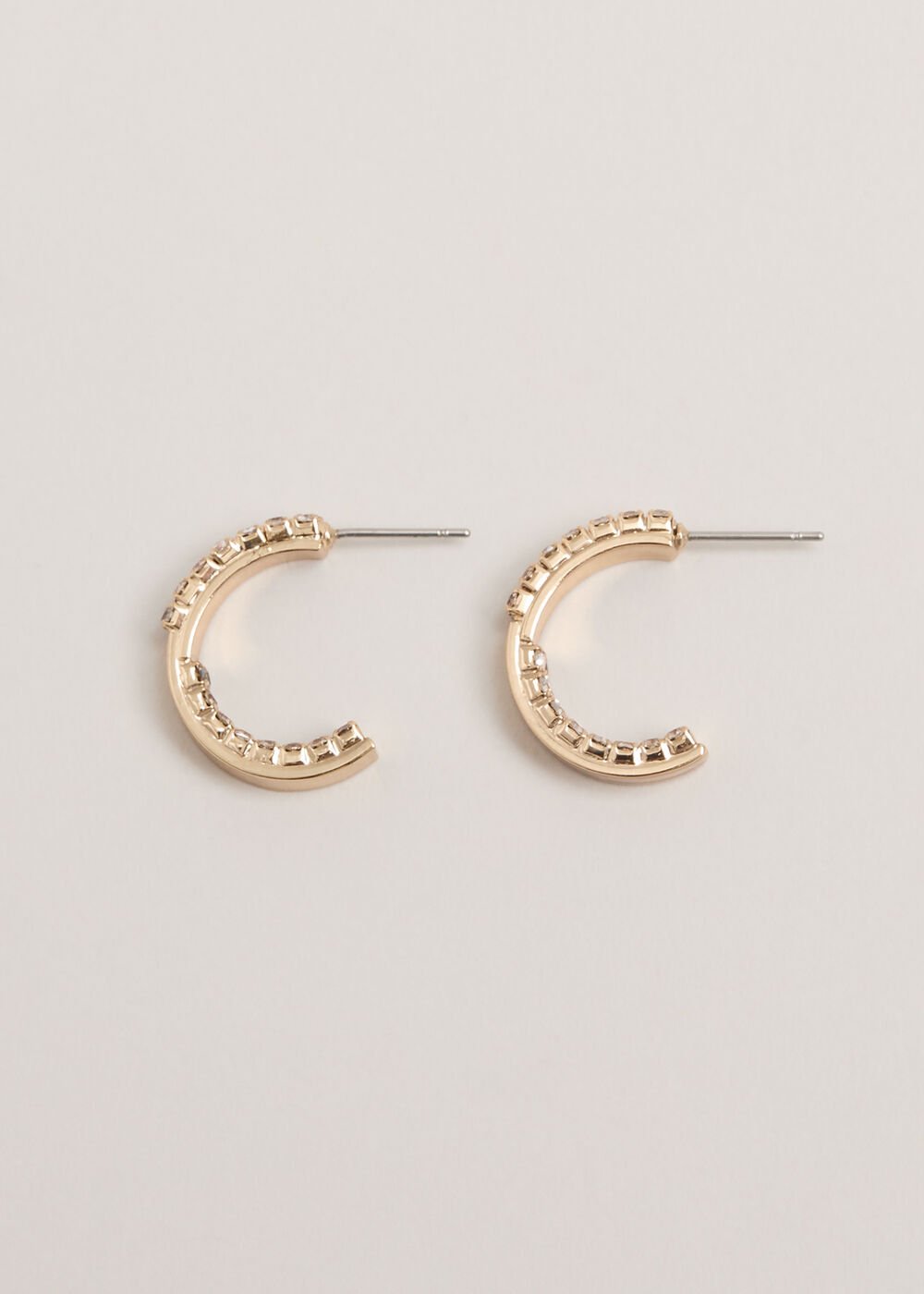 Crystal Mini Hoops - Gold