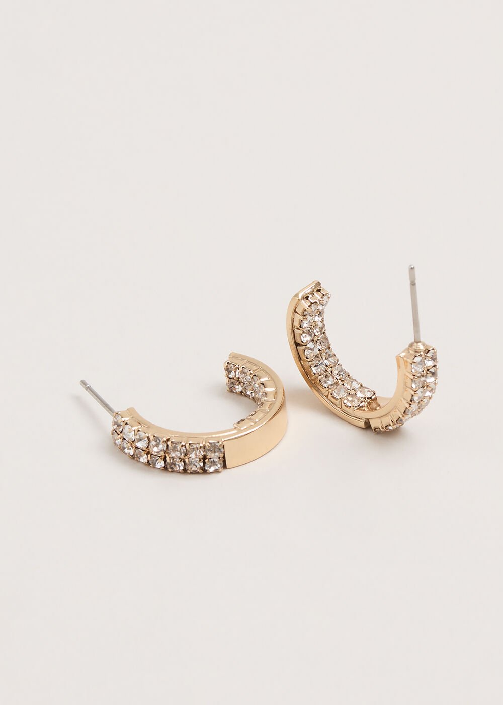 Crystal Mini Hoops - Gold