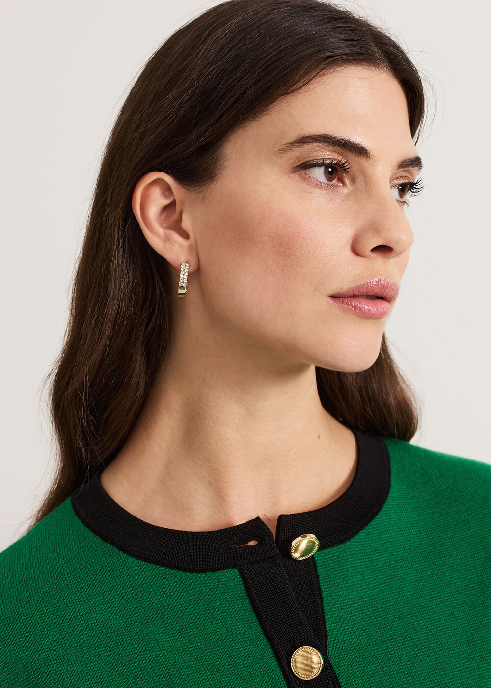 Crystal Mini Hoops - Gold