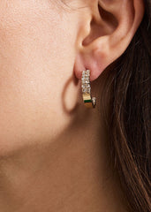 Crystal Mini Hoops - Gold