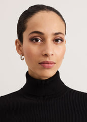 Crystal Mini Hoops - Silver