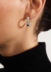 Crystal Mini Hoops - Silver