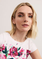 Stone Hoop Earrings - Metallic