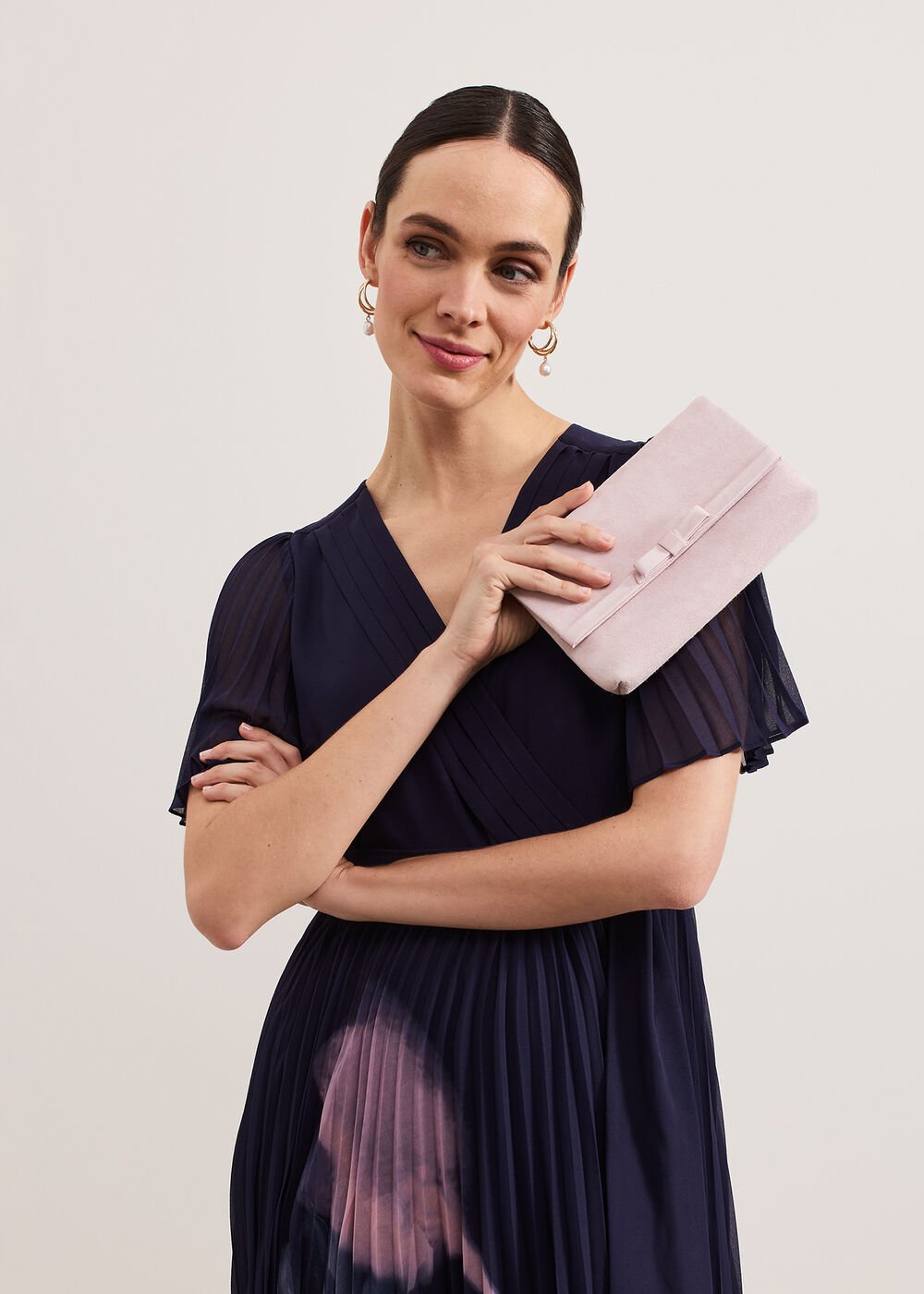 Grosgrain Bow Clutch - Pink