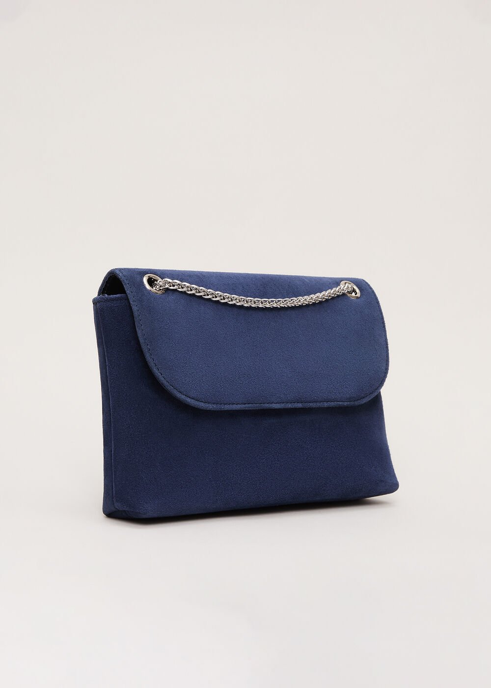 Navy Suede Clutch - Navy