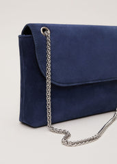 Navy Suede Clutch - Navy