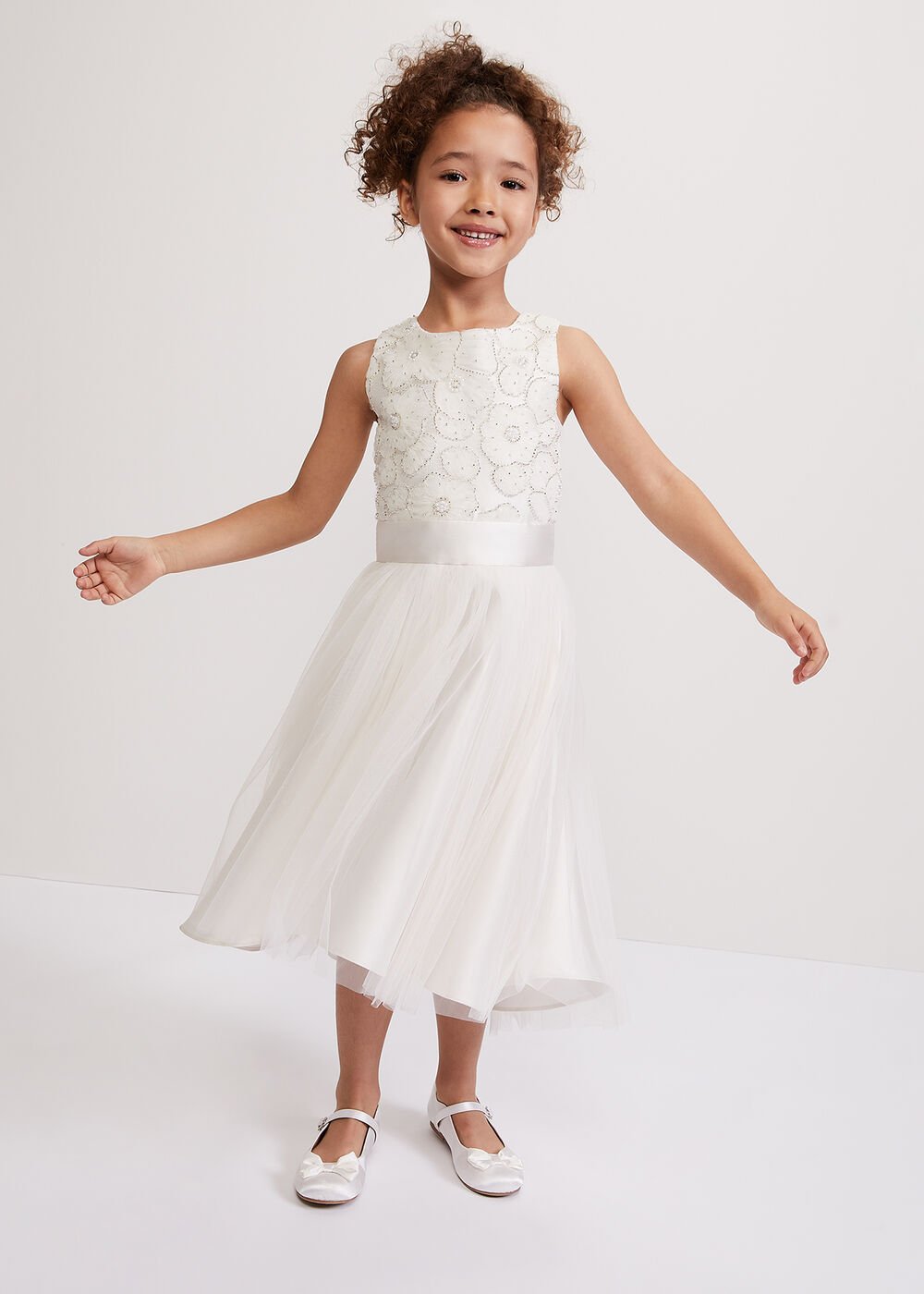 Iris Beaded Dress - Ivory