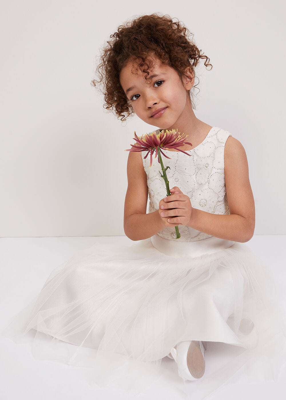 Iris Beaded Dress - Ivory