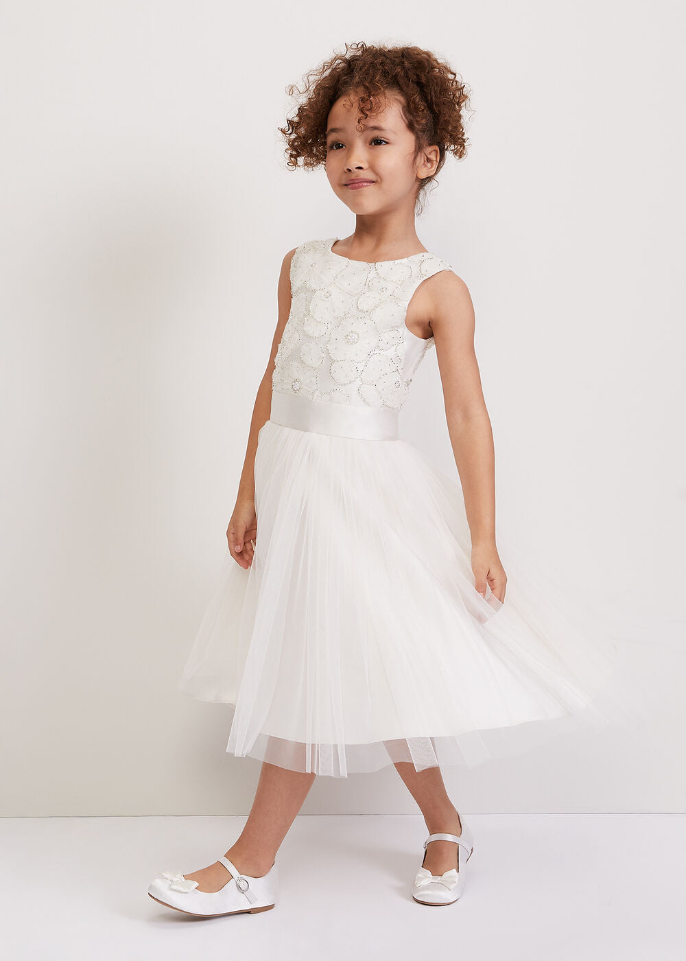 Iris Beaded Dress - Ivory