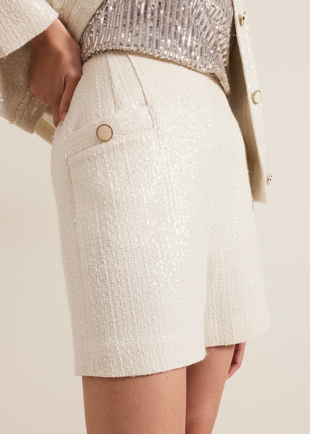 Ripley Sequin Short - White