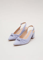 Knot Block Heel - Pale Blue
