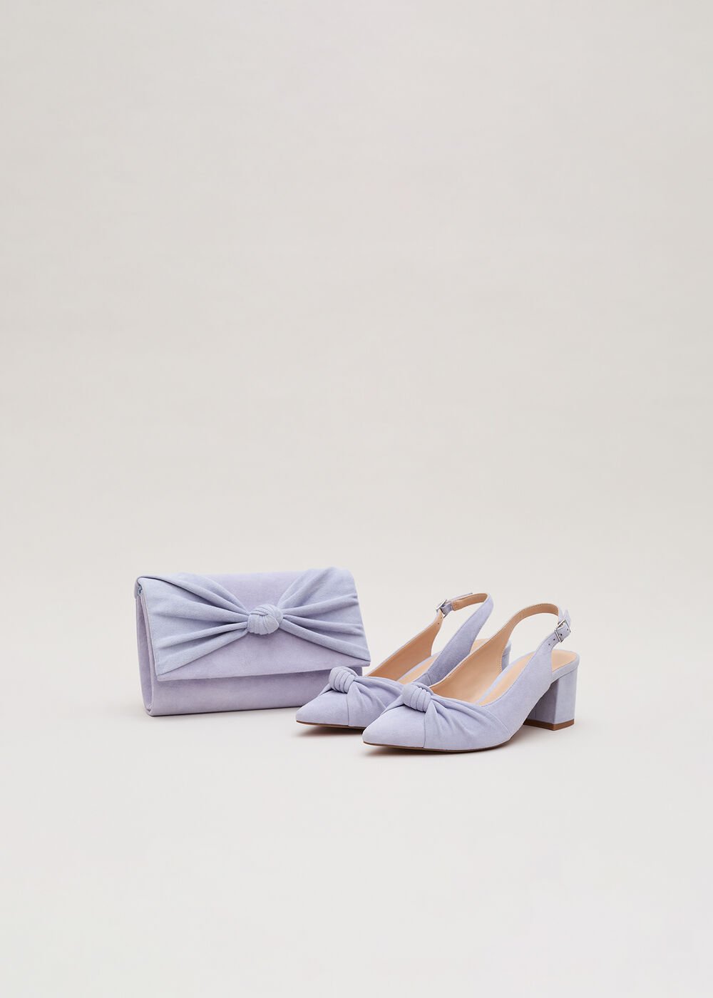 Knot Block Heel - Pale Blue