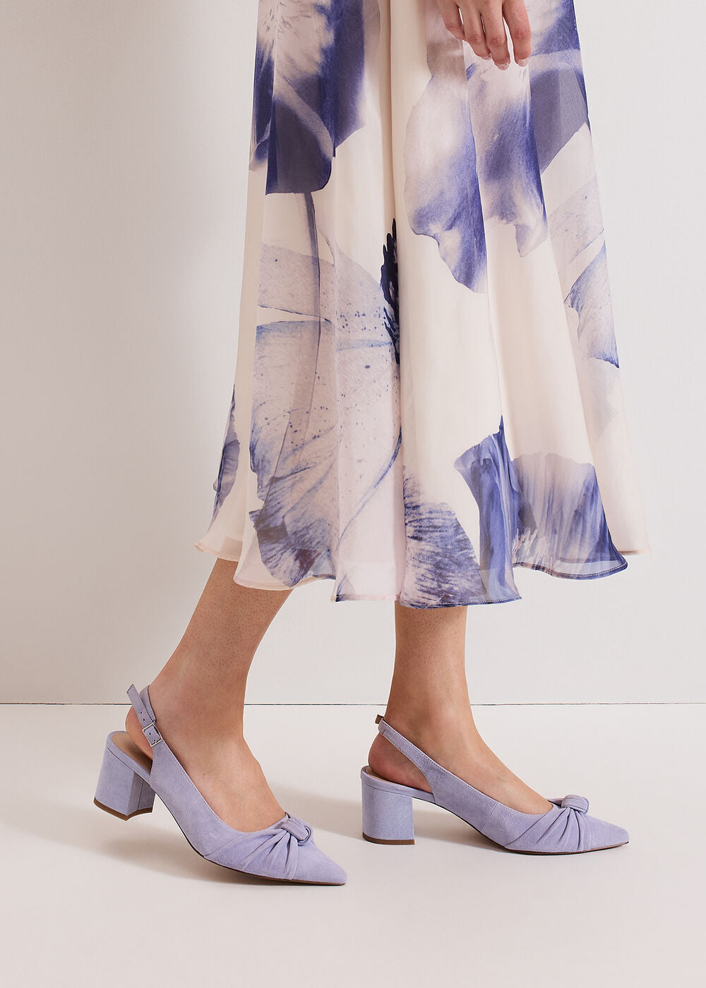 Knot Block Heel - Pale Blue