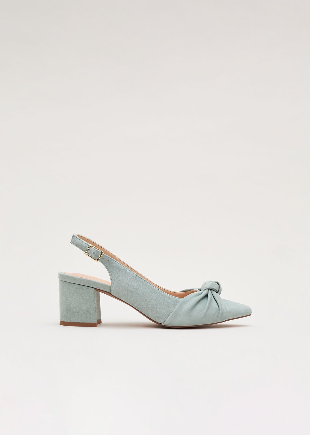 Knot Block Heel - Pale Green