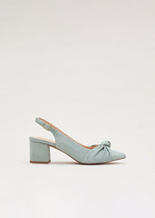 Knot Block Heel - Pale Green
