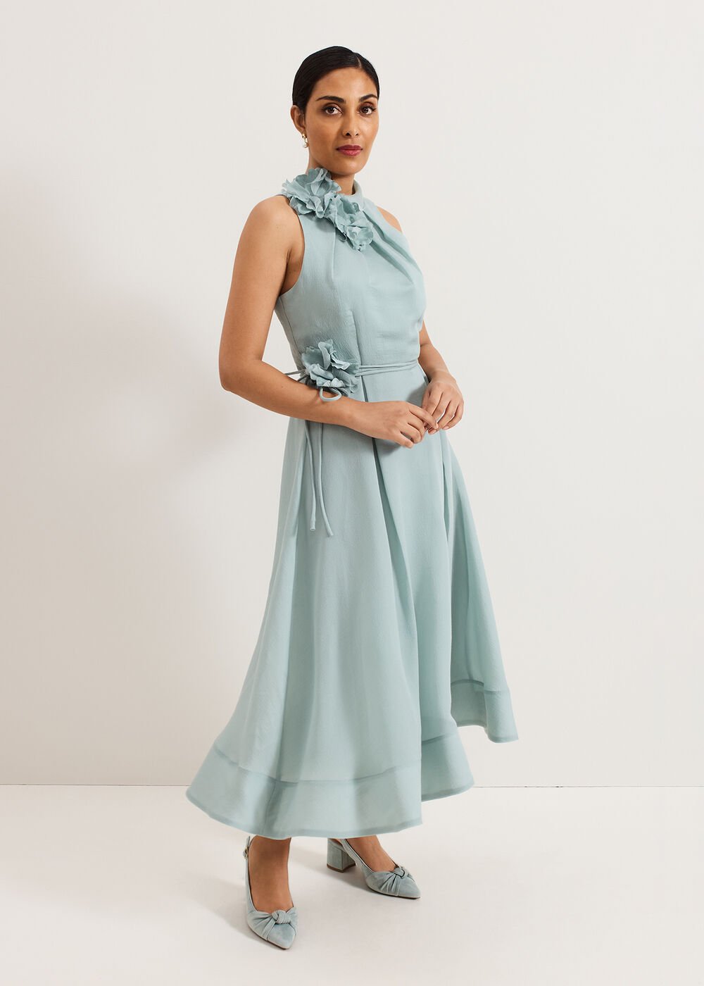 Knot Block Heel - Pale Green