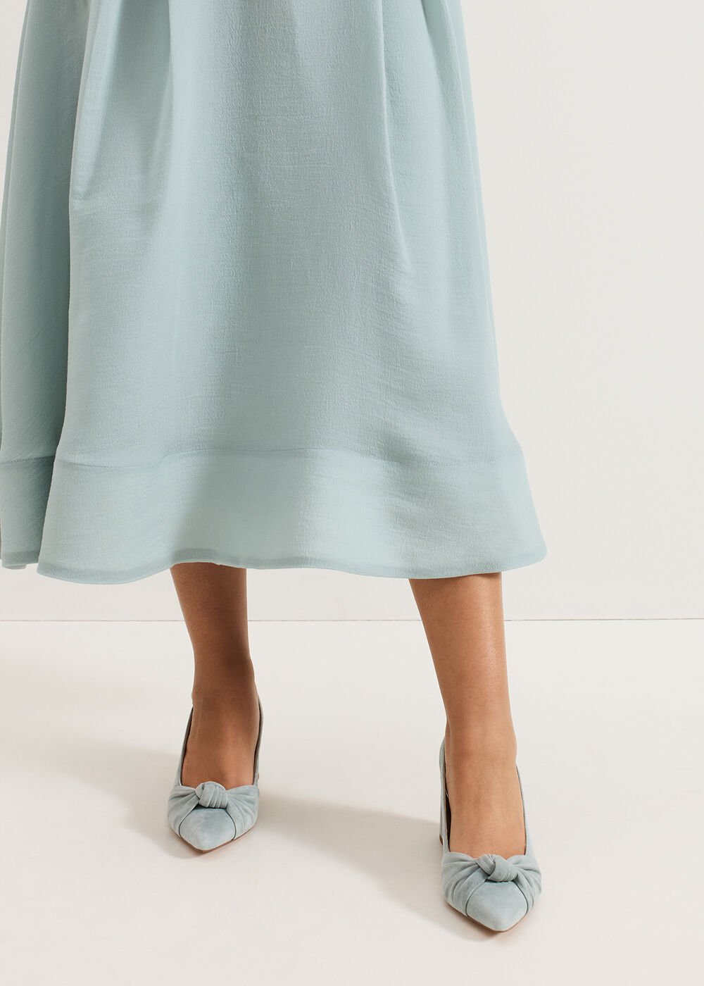 Knot Block Heel - Pale Green