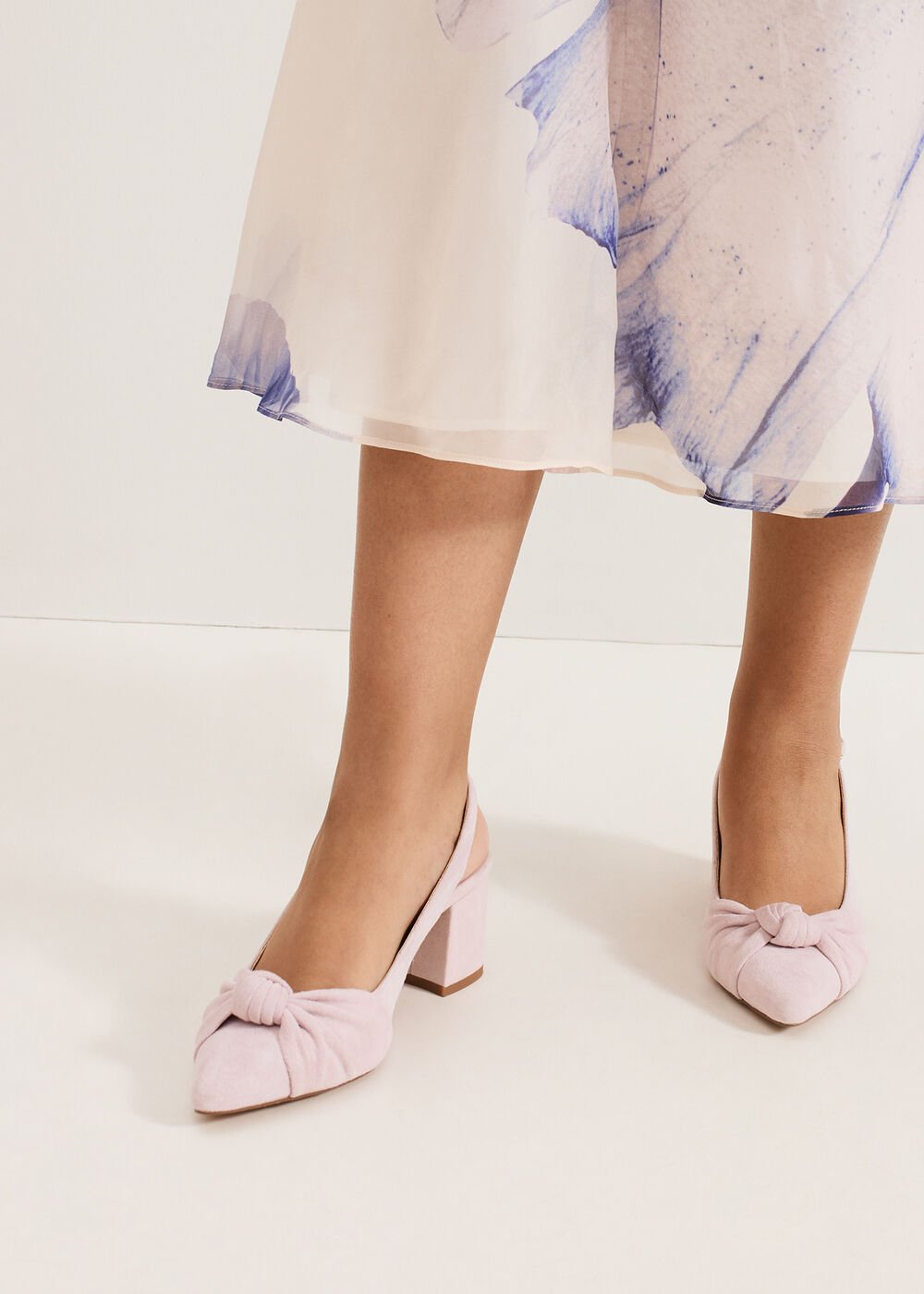 Knot Block Heel - Antique Rose